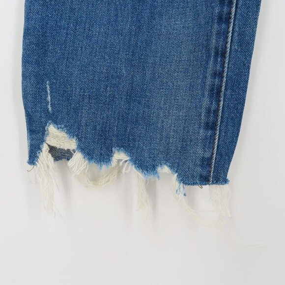 J Crew Women 25 Slim Broken In Boyfriend Distressed Medium Wash Blue Denim Jeans - Picture 3 of 13